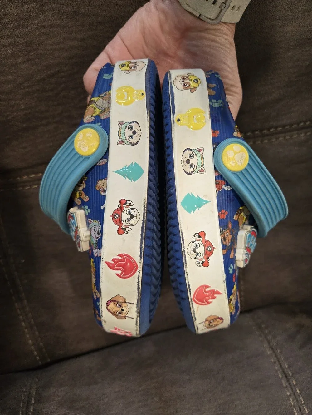 Paw Patrol Blue Kids Crocs with Light Blue Strap